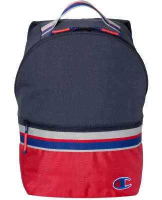 Champion Clothing CS1006 23L Striped Backpack in Heather navy/ red scarlet 