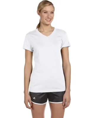 Russel Athletic JUL1JW Ladies' Dri-Power® V-Neck  in White