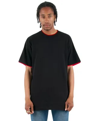 Shaka Wear SHDLT Adult 5.9 oz., Double Layer Short in Black/ red