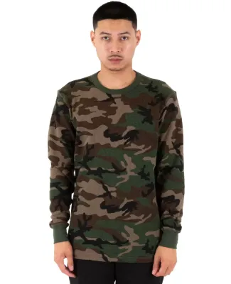 Shaka Wear SHFTC Men's Spandex Thermal Crewneck T- in Camo green