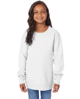 Comfort Wash GDH475 Garment-Dyed Youth Crewneck Sw in White