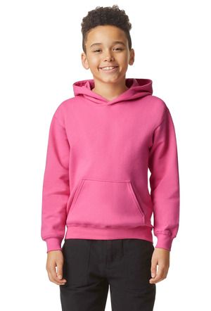 Gildan SF500B Youth Softstyle Midweight Fleece Hoo in Pink lemonade