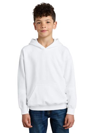Gildan SF500B Youth Softstyle Midweight Fleece Hoo in White