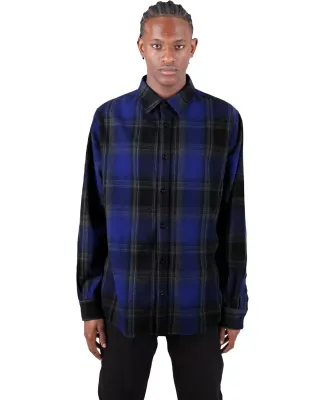 Shaka Wear SHHFS Men's Plaid Flannel Overshirt in Royal/ black