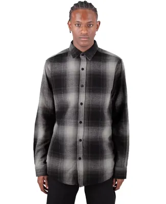 Shaka Wear SHHFS Men's Plaid Flannel Overshirt in Shadow/ black