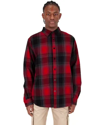 Shaka Wear SHHFS Men's Plaid Flannel Overshirt in Red/ black