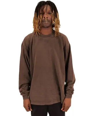 Shaka Wear SHGDLS Men's Garment Dyed Long Sleeve T in Mocha