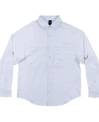 Burnside Clothing 2299 Baja Long Sleeve Fishing Sh in White
