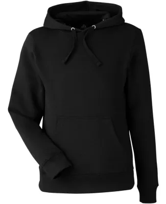 J America 8720 BTB Fleece Hooded Sweatshirt in Black