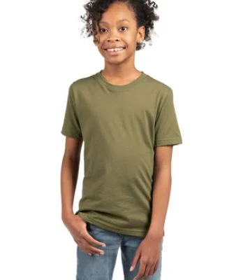 Next Level 3310 Boy's S/S Crew  in Military green