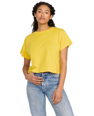 US Blanks US531OR Ladies' Organic Baby Rib Crop T- in Sunkist