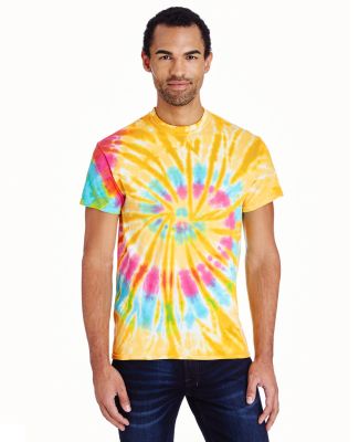H1000 Tie-Dyes Adult Tie-Dyed Cotton Tee in Aurora