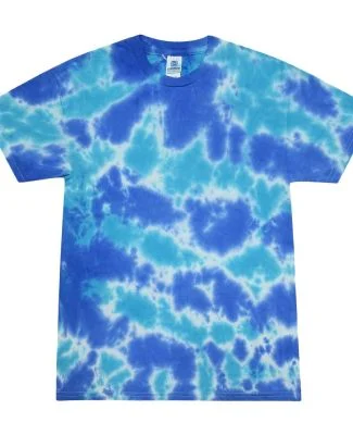 H1000 Tie-Dyes Adult Tie-Dyed Cotton Tee in Multi blue
