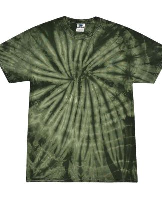 H1000 Tie-Dyes Adult Tie-Dyed Cotton Tee in Spider green