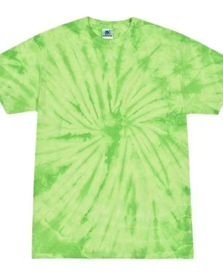 H1000 Tie-Dyes Adult Tie-Dyed Cotton Tee in Spider lime