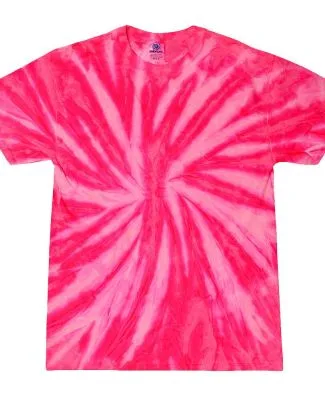 H1000 Tie-Dyes Adult Tie-Dyed Cotton Tee in Neon bubblegum