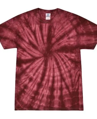 H1000 Tie-Dyes Adult Tie-Dyed Cotton Tee in Spider burgundy