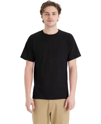 Hanes 5290P Essential-T Pocket T-Shirt in Black