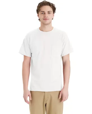 Hanes 5290P Essential-T Pocket T-Shirt in White