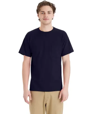 Hanes 5290P Essential-T Pocket T-Shirt in Athletic navy