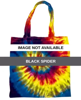 9222 Tie Dyes Cotton Tote Bag Black Spider