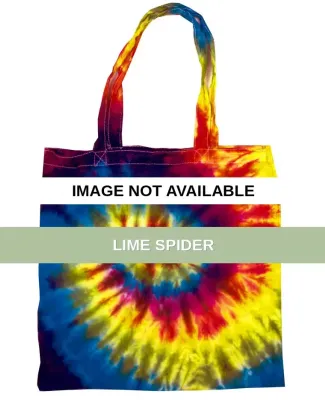 9222 Tie Dyes Cotton Tote Bag Lime Spider