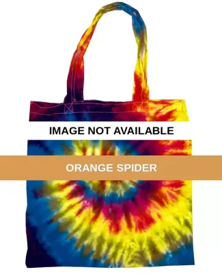 9222 Tie Dyes Cotton Tote Bag Orange Spider