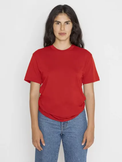 Los Angeles Apparel FF01 S/S Cotton-Poly Crew 3.8  in Red