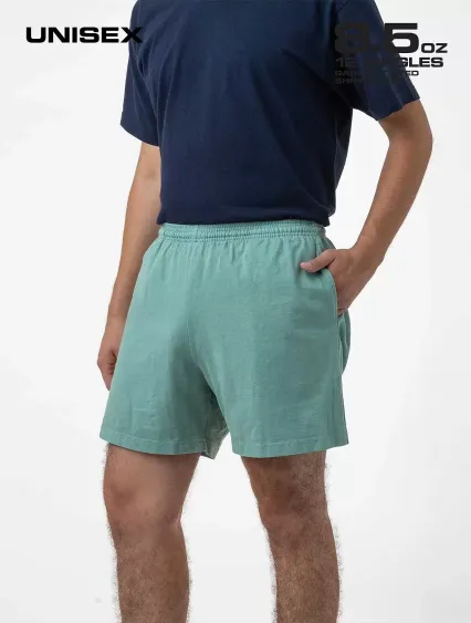 Los Angeles Apparel 1242GD Men's Heavy Jersey Shor in Atlantic green