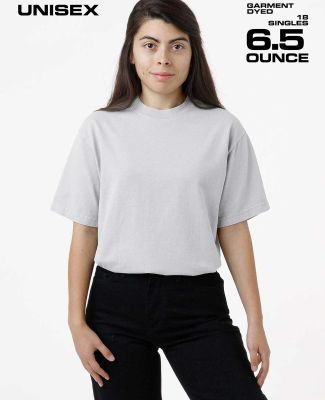 Los Angeles Apparel 1801GD Garment Dye Plain Crew  in Light grey