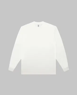 Los Angeles Apparel 1807GD L/S Grmnt Dye Crew Neck in Off white