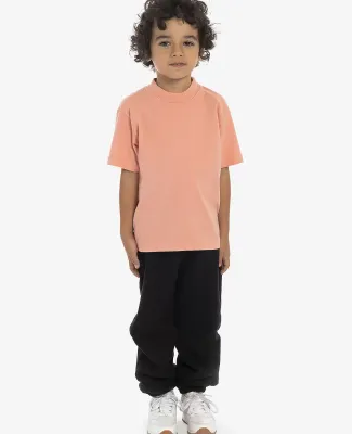 Los Angeles Apparel 18101GD Youth S/S Grmnt Dye Te in Coral