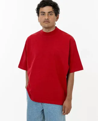 Los Angeles Apparel 1825GD 18/1 S/S Oversized Mock in Cherry red