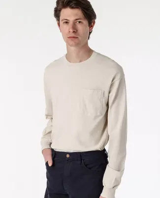 Los Angeles Apparel 1810GD L/S Pocket Crew 6.5oz in Cement