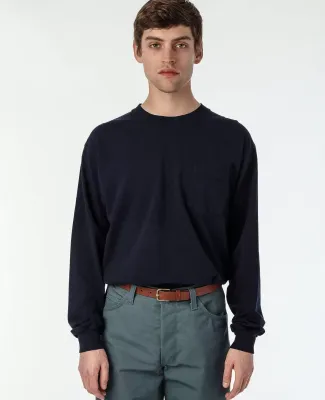 Los Angeles Apparel 1810GD L/S Pocket Crew 6.5oz in Navy