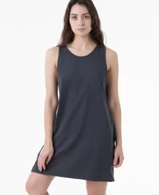 Los Angeles Apparel 1840GD 18/1 Pkt Tank Dress in Dolphin blue