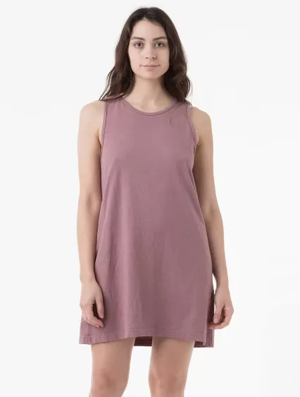 Los Angeles Apparel 1840GD 18/1 Pkt Tank Dress in Mauve