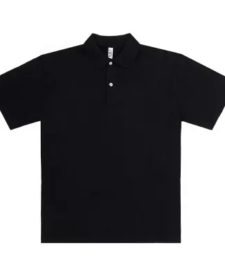 Los Angeles Apparel 18412GD Short Sleeve Polo T-Sh in Black