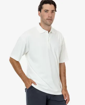 Los Angeles Apparel 18412GD Short Sleeve Polo T-Sh in Off white