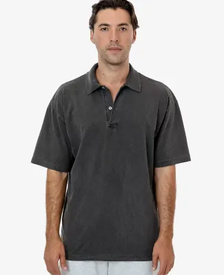 Los Angeles Apparel 18412GD Short Sleeve Polo T-Sh in Vintage black