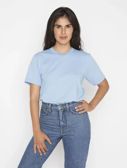 Los Angeles Apparel 20001 S/S Fine Jersey Crew 4.3 in Baby blue