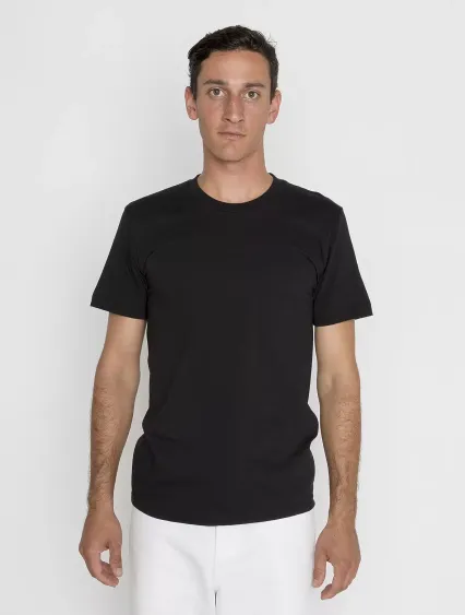 Los Angeles Apparel 20001 S/S Fine Jersey Crew 4.3 in Black
