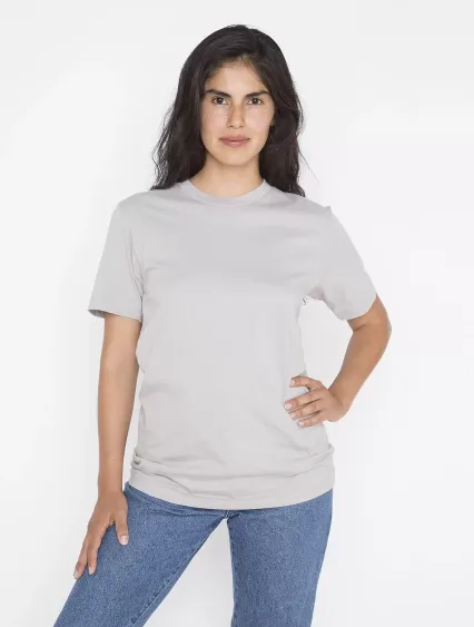 Los Angeles Apparel 20001 S/S Fine Jersey Crew 4.3 in Silver