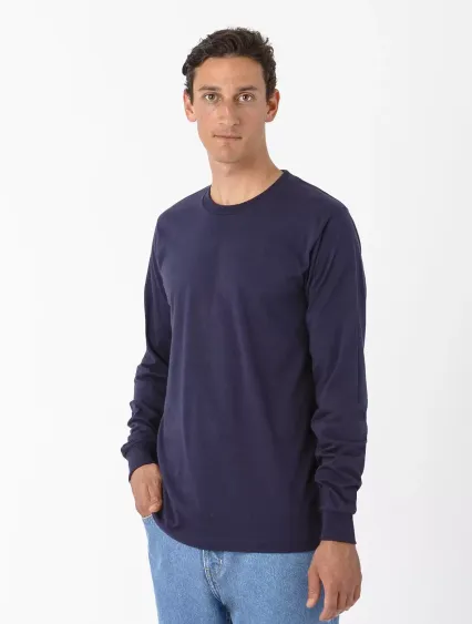 Los Angeles Apparel 20007 L/S Fine Jersey Crew 4.3 in Navy