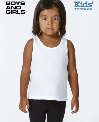 Los Angeles Apparel 21008 Toddler Fine Jersey Tank in White