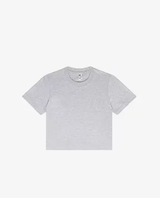 Los Angeles Apparel 23302 FINE JERSEY S/S CROP T in Heather grey