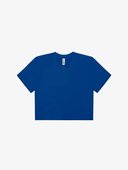 Los Angeles Apparel 23302 FINE JERSEY S/S CROP T in Lapis blue