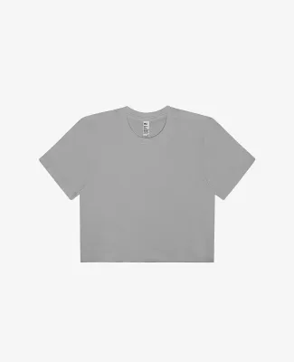 Los Angeles Apparel 23302 FINE JERSEY S/S CROP T in Silver