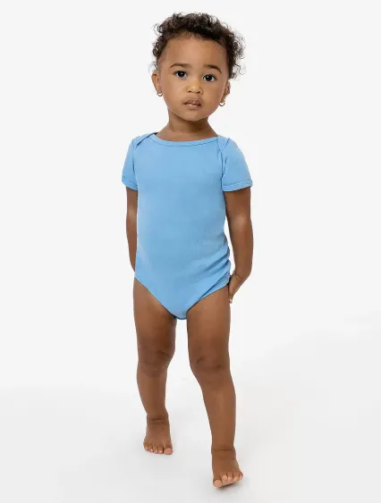 Los Angeles Apparel 40001 BABY RIB INFANT S/S ONES in Baby blue