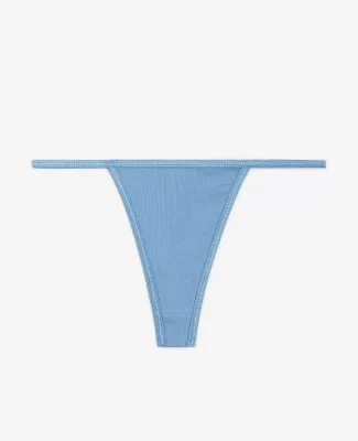 Los Angeles Apparel 43013 Baby Rib Thong in Baby blue